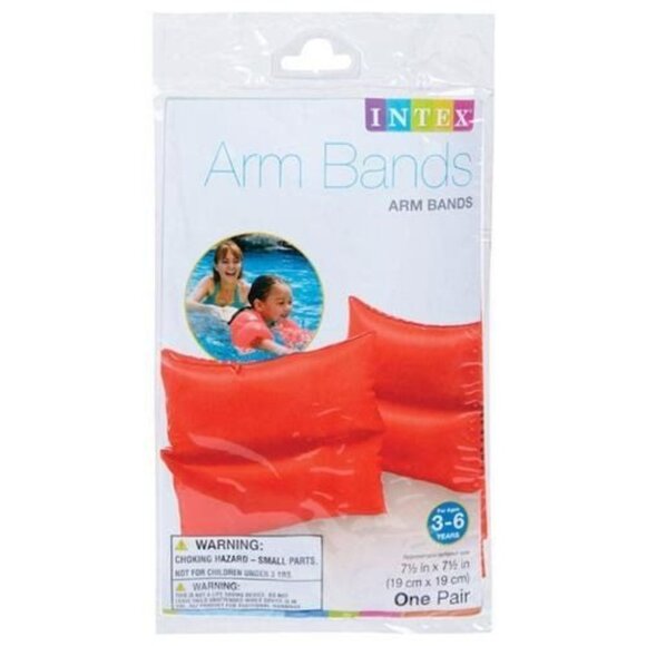 Intex Swimming Arm Bands Orange Vinyl Inflatable - Picture 2 of 9